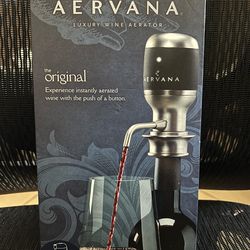 New Aervana Original Wine Aerator Countertop Stand & Retractable Metal Tube