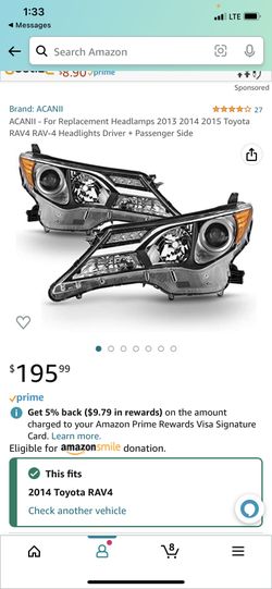 Toyota RAV4 RAV-4 Headlights Driver + Passenger Side