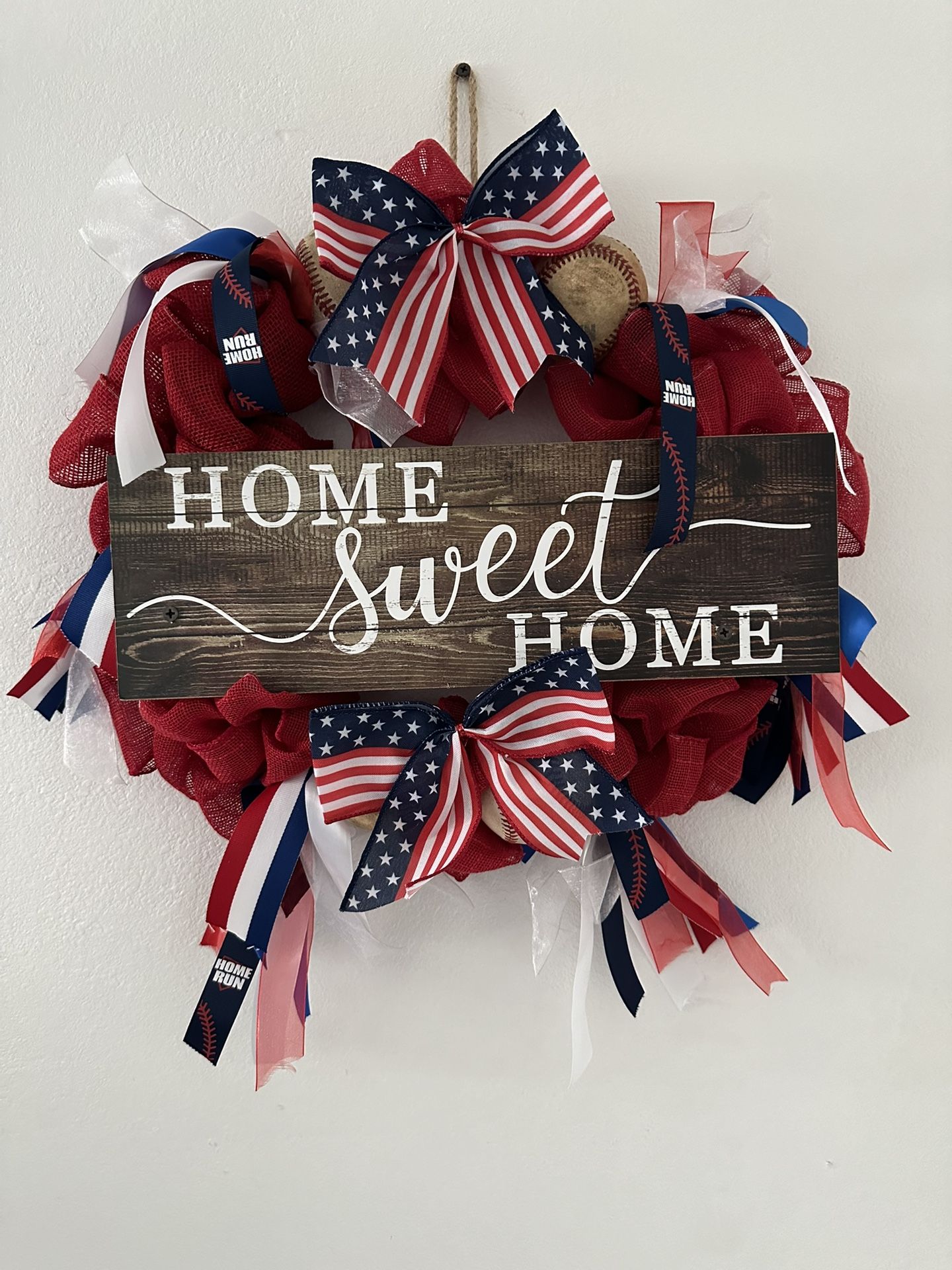 Home Sweet Home Baseball Themed Wreath