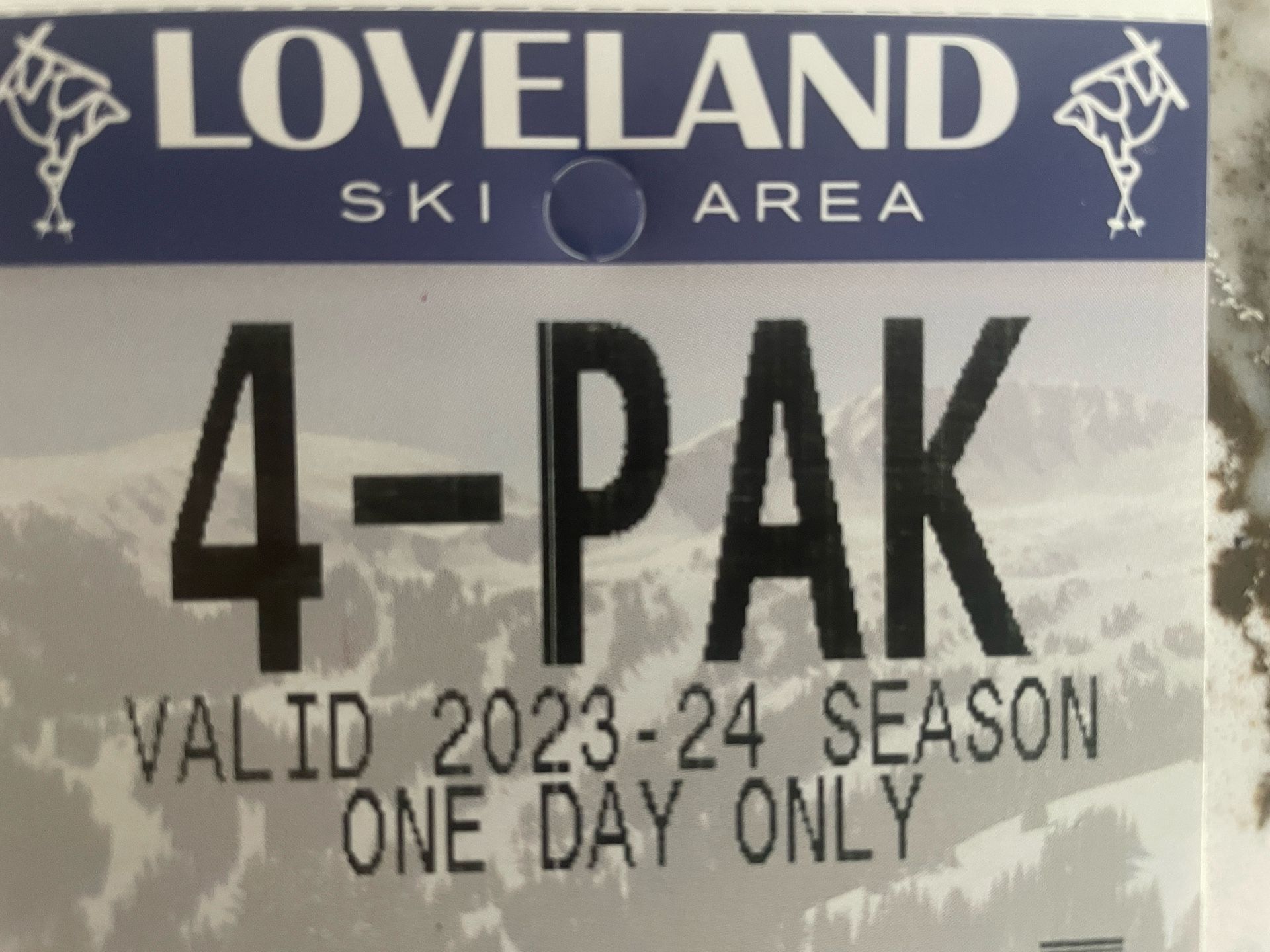 Single Day Lift Ticket To Loveland - 3 Available - $60 Each 