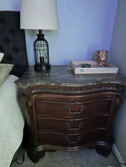 vintage real wood nightstand