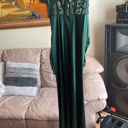 green emerald velvet dress Macy Lace Up Slim Glitter Satin Formal Dress main image 0