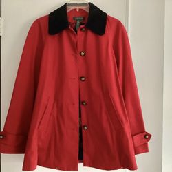 Preowned Ralph Lauren Women’s Size Small Red Equestrian Themed Jacket Barn Coat Elegant