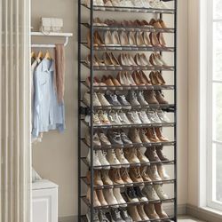 Shoe Rack, 12-Tier Tall Metal Shoe Storage Organizer