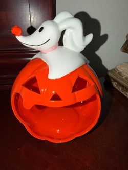 Disney Nightmare Before Christmas Zero Pumpkin Ceramic Candy Bowl