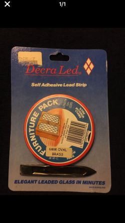 LEAD STRIP FOR STAINED GLASS - Self Adhesive 6mm Oval Brass, 10m Length