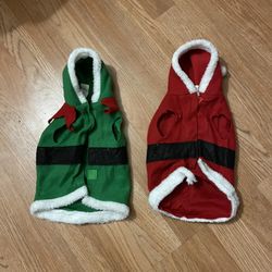 Dog Santa And Elf Christmas Costume - Small
