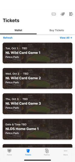 Padres Wild Card Series Game 1 2 Tickets 