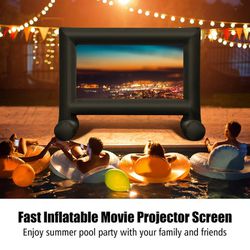 14FT Inflatable Projector Screen Projection Outdoor Home Theater W/ Blower NEW