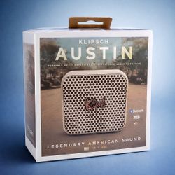 Klipsch Austin Portable Bluetooth Speaker Cream IP67 Waterproof 12Hr NIB