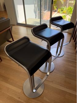 Design within Reach set of three La Palma bar stools