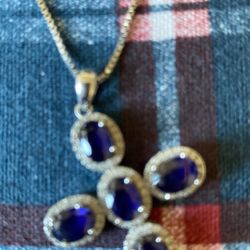 A Very Nice Silver Cross Sapphire Chain 