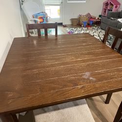 Wooden Table With 4 Chairs 
