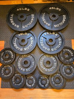 255lb Black Olympic Weight Plates Set