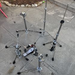 Taye Drums Drum Hardware Snare Stand, Kick Pedal, Two Cymbal Stands, Tom Stand, Hi Hat 