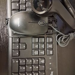 Logitech Keyboard Mouse And Caller Headset USB