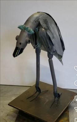 Handmade Metal Bird Sculpture