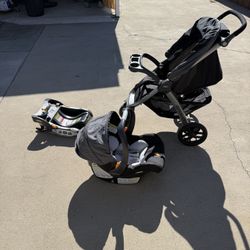 Chicco Bravo 3-in-1 Trio Travel Stroller Car Seat Combo (like New)