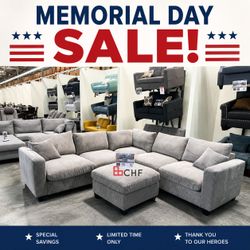Corduroy Sectional Sofa With Ottoman  | Lowest Price In Town  | 4 Colors Available