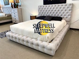 New Queen bed frame with mattress