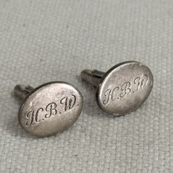 Tiffany & Co ~ .925 Sterling Silver Oval Cufflinks ~ Monogrammed ~ 15.3 gr