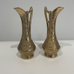 Vintage 22K Gold Bel-Terr China Vases x2