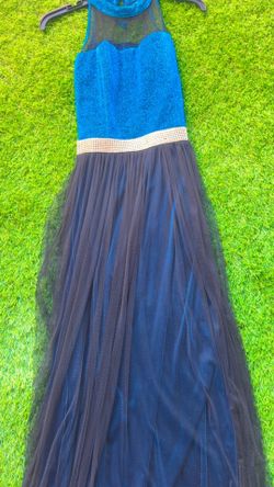 Blue Sparkly Mesh Gown