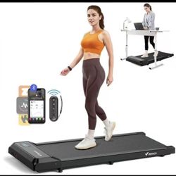 Merach Under Desk Treadmill, 2-in-1 Walking Pad for Walking and Jogging 2.5HP Low-Noise Treadmill with Remote Control Lanyard 265lbs Weight