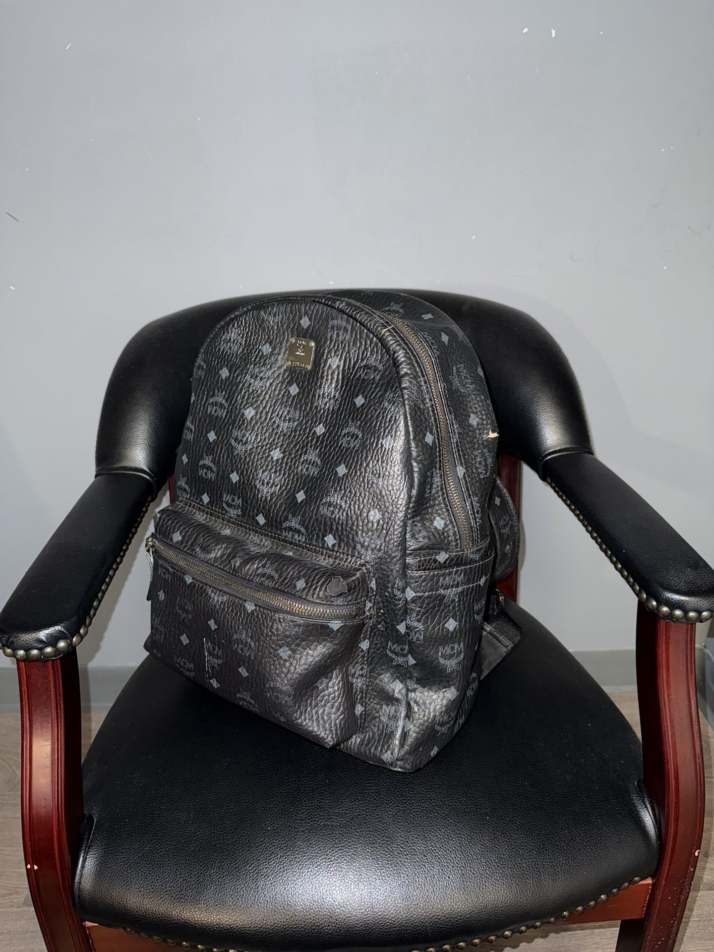 MCM Black Leather Backpack