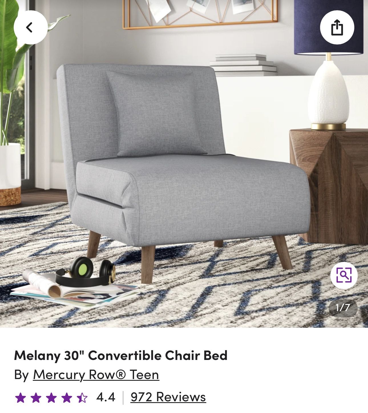 Mercury Row Melany 30" Convertible Chair Bed
