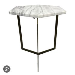 West Elm Hex Marble Side Table (2)