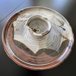 Handmade Studio Pottery Chip & Dip Platter – Signed by Katy Cooney