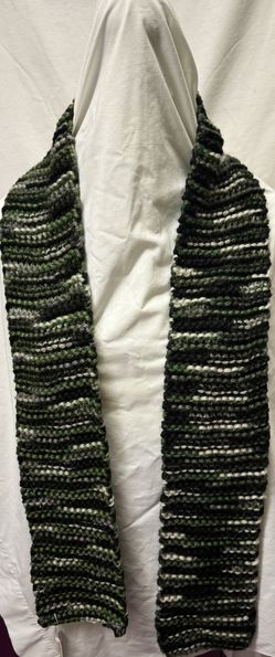 Handmade Knitted Scarf Camo Stripe Men Or Women New