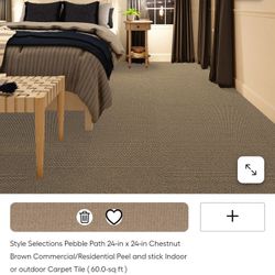 Pebble Path 24-in x 24-in Chestnut Brown Commercial/Residential Peel and stick Indoor or outdoor Carpet Tile
