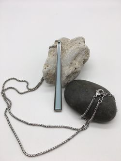 Long, squared teardrop pendant necklace