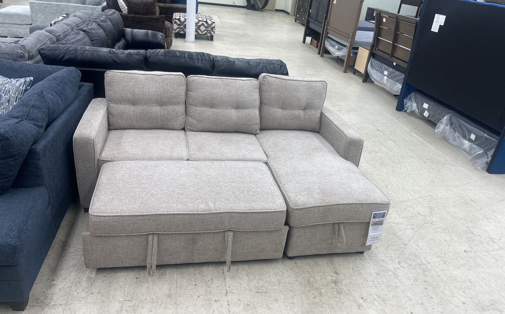 Sleeper sectional with storage