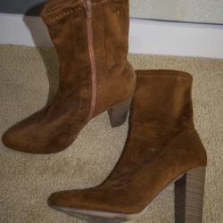 Brown Suede High Heel Boots 🤎