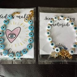 2 Brand New Eye & Hamsa Hand Bracelets