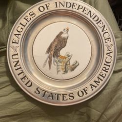 Bwp Pewter Eagles Of Independence Commemorative Plate
