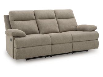 Side-Swipe Mocha REC Sofa w/Drop Down Table