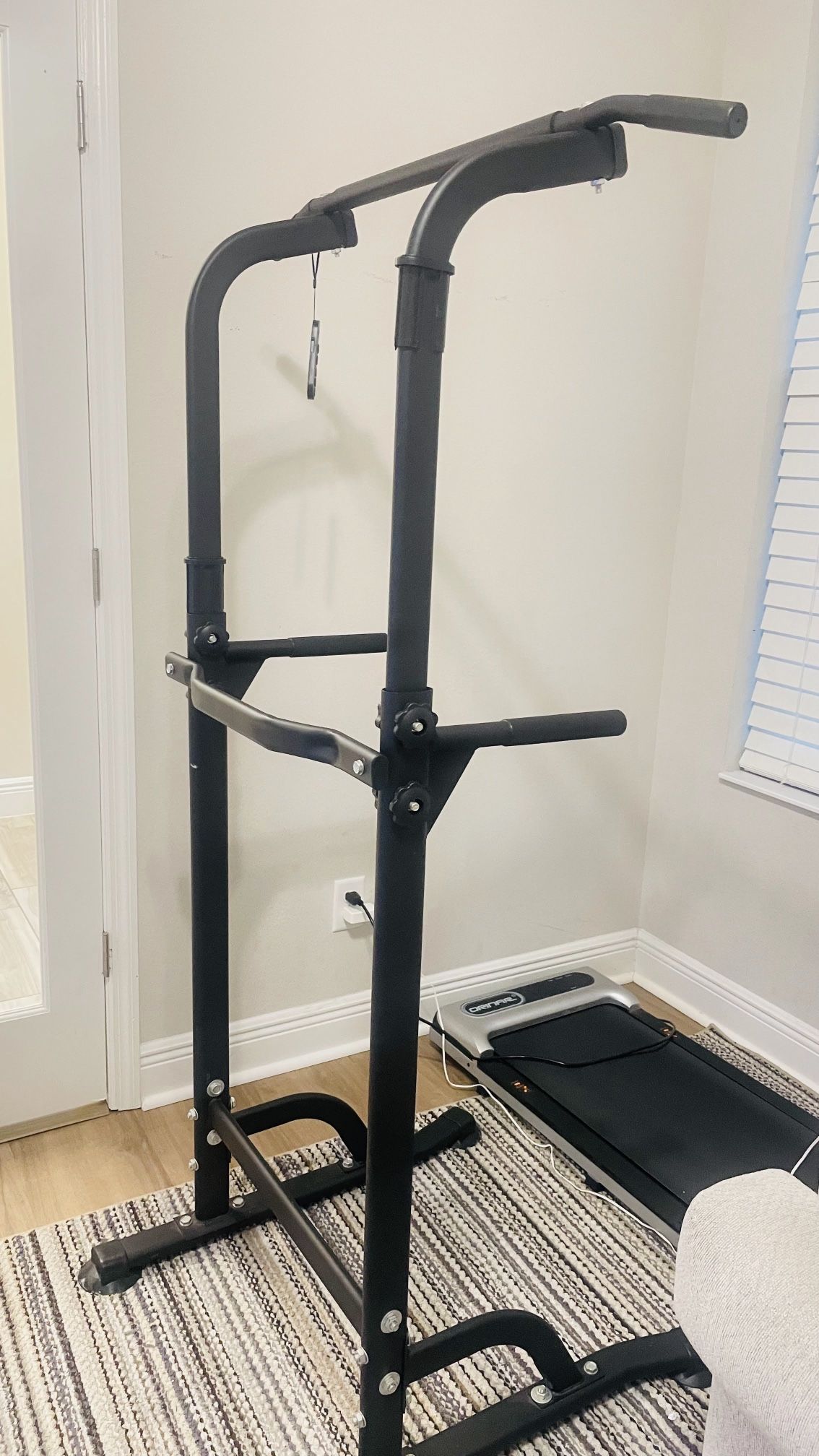 Adjustable Height Pull Up & Dip Station