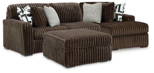Midnight-Madness Chocolate 2-Piece Sectional and Ottoman