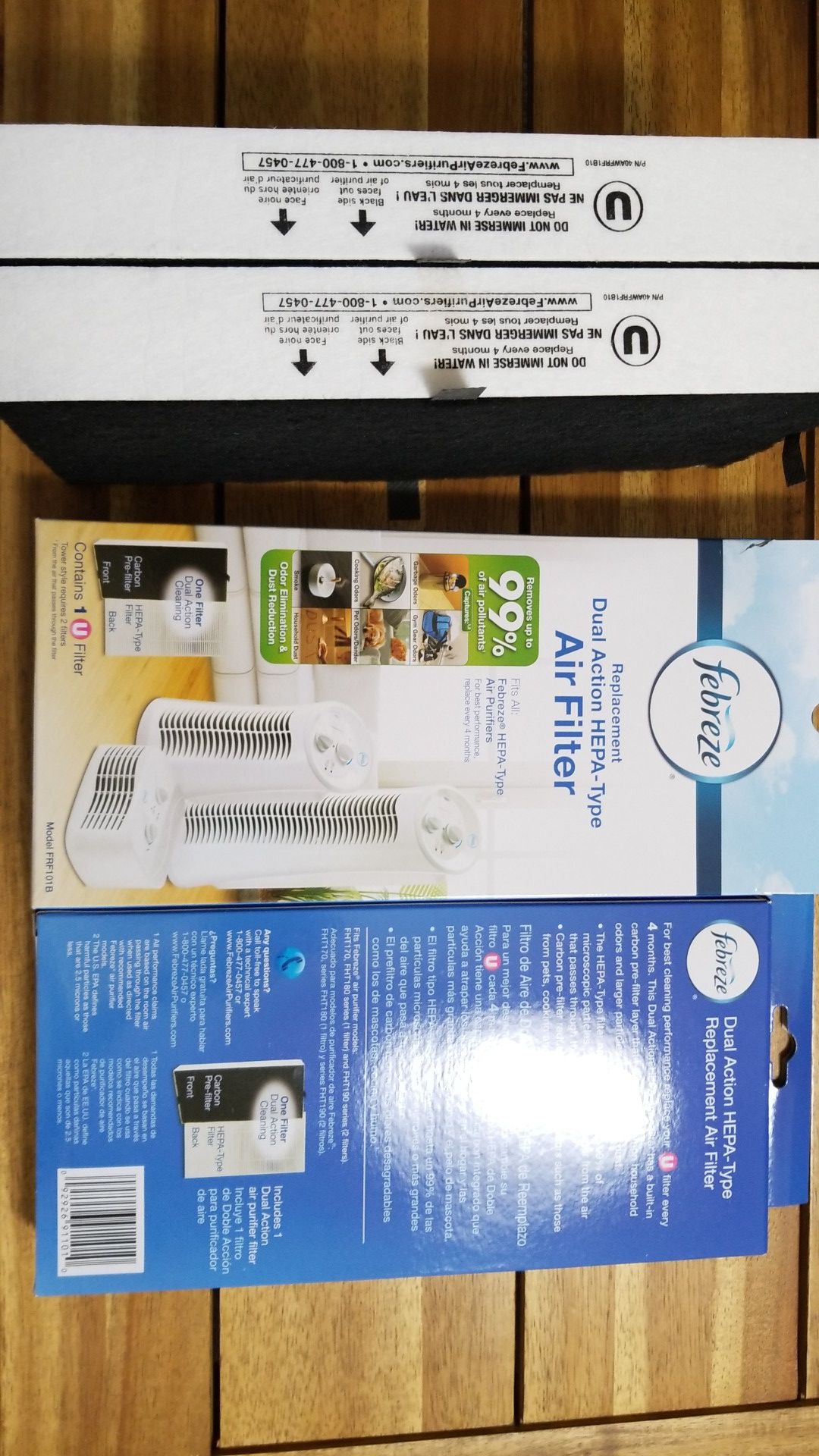 Febreze Replacement Dual Action HEPA Type Air Filter Model FRF101B Brand new - 4 Filters Included