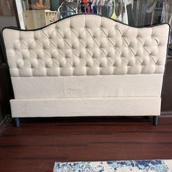 King Size Bed Frame with 55" Tall Curved 