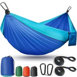 Camping Hammock Lightweight, Portable Hammocks Parachute Hammock with Two Tree Straps, Single or Double Travel Swing Nylon Camp Hammocks, Outdoor Esse