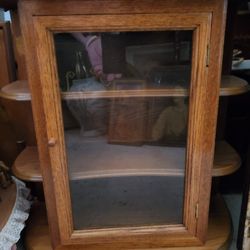 Curio/ Small/ Oak /Display Cabinet/Wall Mount/ Table Top