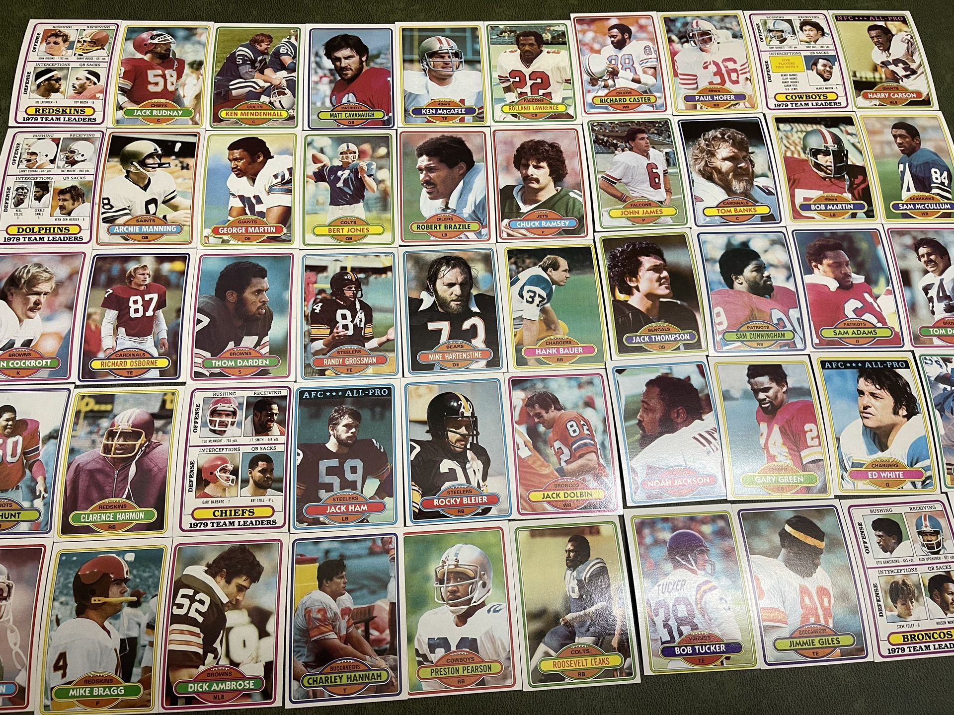 Lot of 50 1980 topps football cards #12