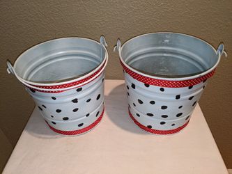 Dalmation themed metal bucket with handle