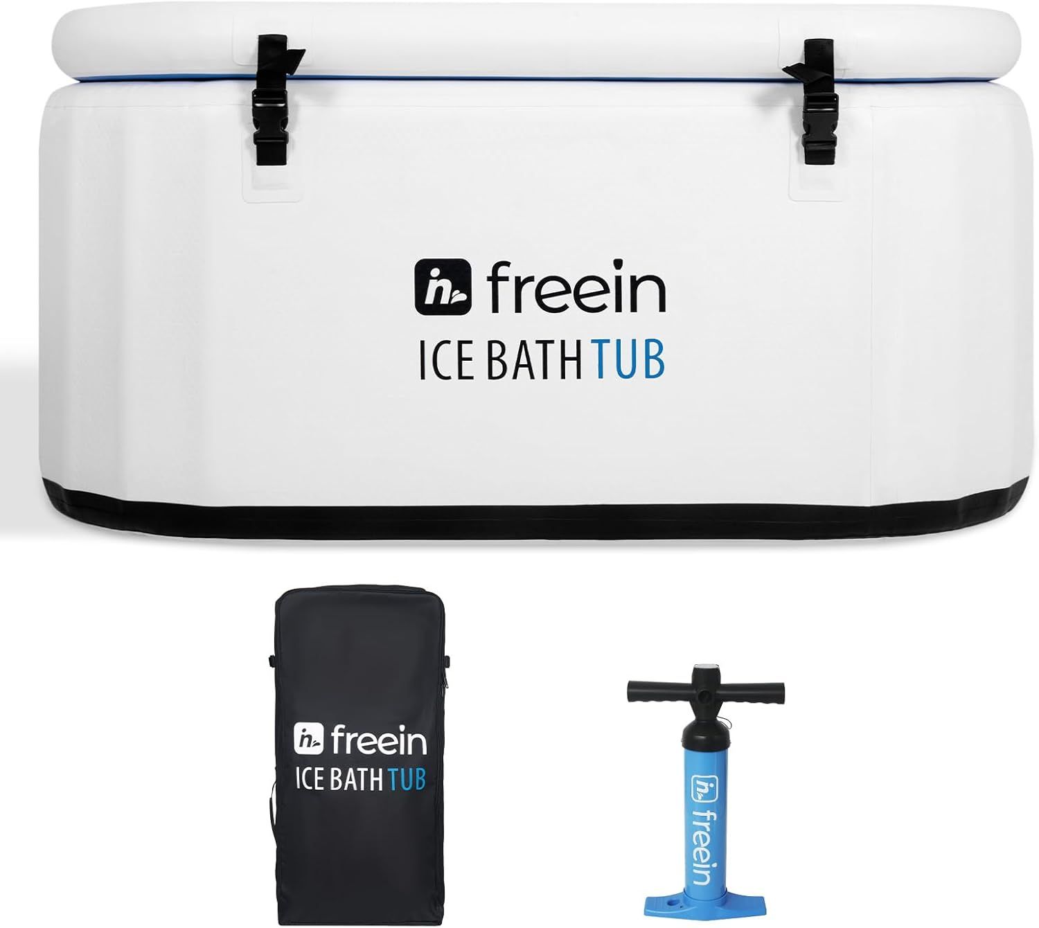 Freein Ice Bath Tub [XXL UPGRADED] - Cold Plunge Tub, Water Chiller Compatible, Inflatable, Portable, Foldable, Recovery Tub for Athletes, 54"x30"x24"
