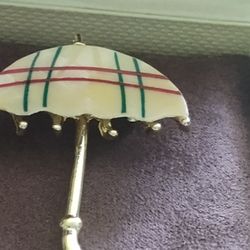 Umbrella Brooch Retro Collectible Pin Vintage Costume Jewelry